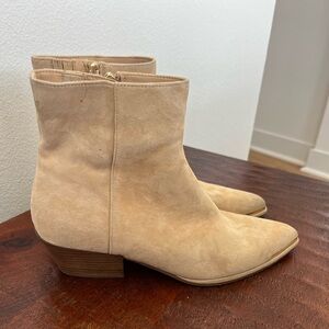 Dolce Vita tan Nonah Pointed Toe Suede Leather Western boho Ankle Bootie siz 9.5